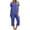 Dark Blue, variant on Lindreshi Lounge Sets for Women 2 Piece Shorts Women's Solid Color Round Neck Short Sleeve Sleepshirt and Pants Sets Loungewear Pajamas with Pockets