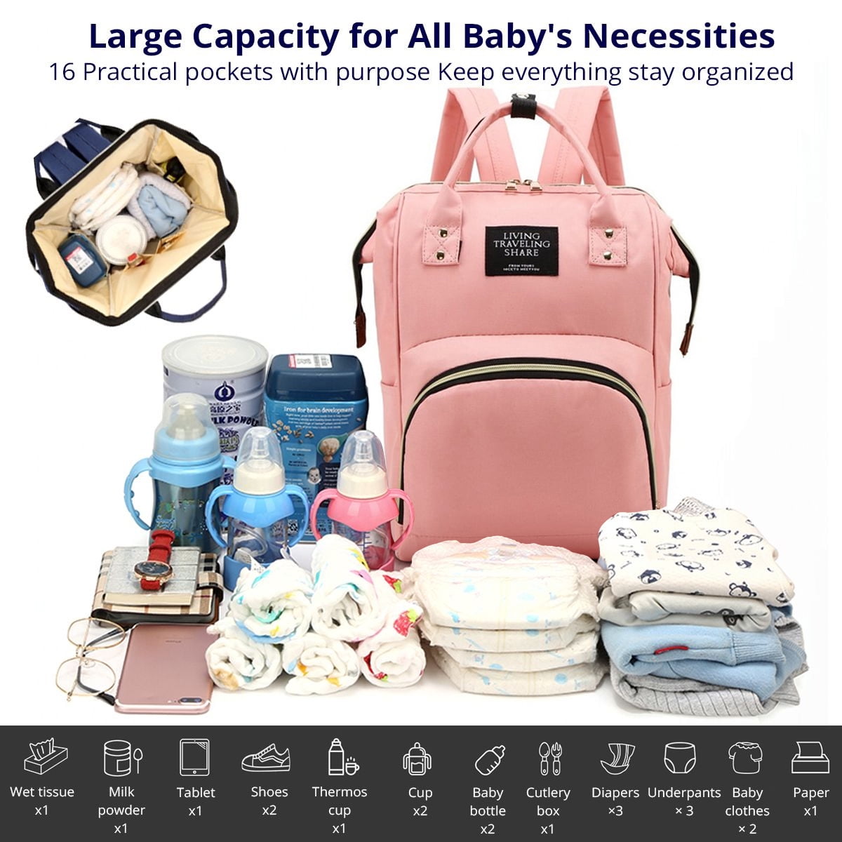 Diaper Bag Mummy Backpack Golden Lotus Line Arts Ark Luxury Gold  Multifunction Baby Nappy Bag Large Capacity Nursing Bags Waterproof Travel  Backpack