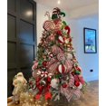 thumbnail image 5 of Cinta navideña de 10 yardas y 26 cm, cinta de malla de rayas rojas y blancas, decoración para bodas, fiestas, regalos de flores, embalaje para decoración del hogar, Navidad, 5 of 5