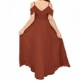 thumbnail image 2 of V Neck Junior Bridesmaid Dresses Long Off-Shoulder Chiffon Flower Girl Dress for Teen Girls Party Pageant Gowns-Rust-14Y, 2 of 9