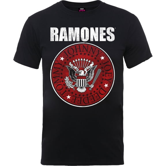 Men's Ramones Red Fill Seal Slim Fit T-shirt Small Black