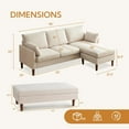 thumbnail image 5 of Atopston Convertible Sectional Sofa Couch, 90inch Modern L Shaped Sofa with Ottoman and Reversible Chaise and Storage Coffee Table for Small Living Room, 3 Seats Sectional Couches for Apartment, Beige, 5 of 8
