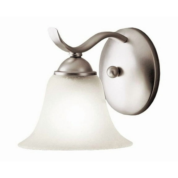 1 Light Traditional Steel Wall Sconce with Etched Seedy Glass-6.5 inches H By 6.25 inches W-Brushed Nickel Finish Bailey Street Home 147-Bel-554650