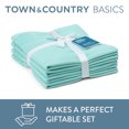 thumbnail image 2 of TOWN & COUNTRY BASICS 4-Piece Waffle Woven Terry Stripe Hand Towel Set, 20"x30", 100% Cotton, Quick Dry, Aqua, 2 of 8