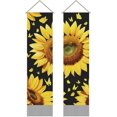thumbnail image 1 of Tapiz de girasol de 2 piezas, tapiz vertical de flores de mariposa para colgar en la pared, tapiz de flores amarillas, arte rústico, 1 of 8