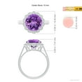 thumbnail image 6 of ANGARA Natural 3.2 Ct. Amethyst with Diamond Halo Ring in 14K White Gold for Women (Ring Size: 11), 6 of 11