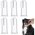thumbnail image 1 of Kit de cepillado de dientes para perros de 5 piezas Cepillo de dientes para perros Gato Cachorro Cepillo de dientes con cerdas de silicona y 16 partículas redondas Capa de silicona gruesa, 1 of 4