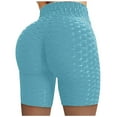 thumbnail image 2 of Viikei Womens Shorts Clearance Shorts for Women Plus Size Women's Shorts Pull on Wrinkled High Waist Hip Stretch Running Fitness Yoga Pants Biker Shorts, 2 of 5