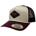 thumbnail image 2 of Hurley Men's Trucker Hat Sommerset High Crown Mesh Snapback Cap (Burgundy/Beige), 2 of 4