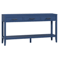 thumbnail image 5 of Hassch 59.1" Console Table, 2-Tier Entryway Table with Open Shelf and 3 Storage Drawers for Hallway, Foyer, Navy Blue, 5 of 11