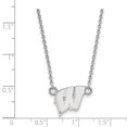 thumbnail image 2 of Sterling S. Rh-p LogoArt University of Wisconsin Small Pendant With Necklace; 18 inch; for Adults and Teens; for Women and Men, 2 of 3