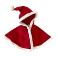 thumbnail image 2 of XXWXYD Toddler Baby Girl Velvet Hooded Poncho Cape, Red Christmas Cloak Jacket Coat, Holiday Party Outfit Warm Winter Outwear Gift for Toddlers, 2 of 9