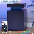 thumbnail image 2 of Nightstand Set Of 2, Wooden Night Stand With LED Lights, Modern Bedside Table With Storage Cabinet, Black, 2 of 5
