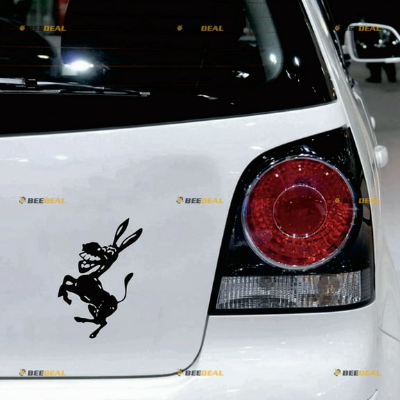 Sport Racing Donkey Funny Sticker Decal Vinyl - 2 Pack Black 5" - Fit For Ford Mustang No Background Die-cut