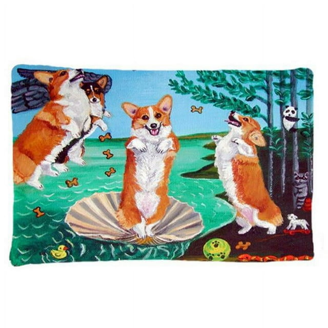 Carolines Treasures 7319PILLOWCASE Corgi Birth Of Venus Fabric Standard Pillowcase