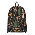 thumbnail image 3 of Mushroom and Cone Black Pattern Backpack for School, Cute School Bag with Adjustable Shoulder Straps and Padded Back, 15.7"x11.8"x5.5", 3 of 5