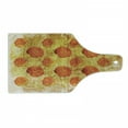 thumbnail image 1 of Burnt Orange Cutting Board, Vintage Rose Flower Pattern Grubby Paint Texture Grunge Rusty Effects Image, Tempered Glass Cutting and Serving Board, Wine Bottle Shape, Orange Tan, by Ambesonne, 1 of 1