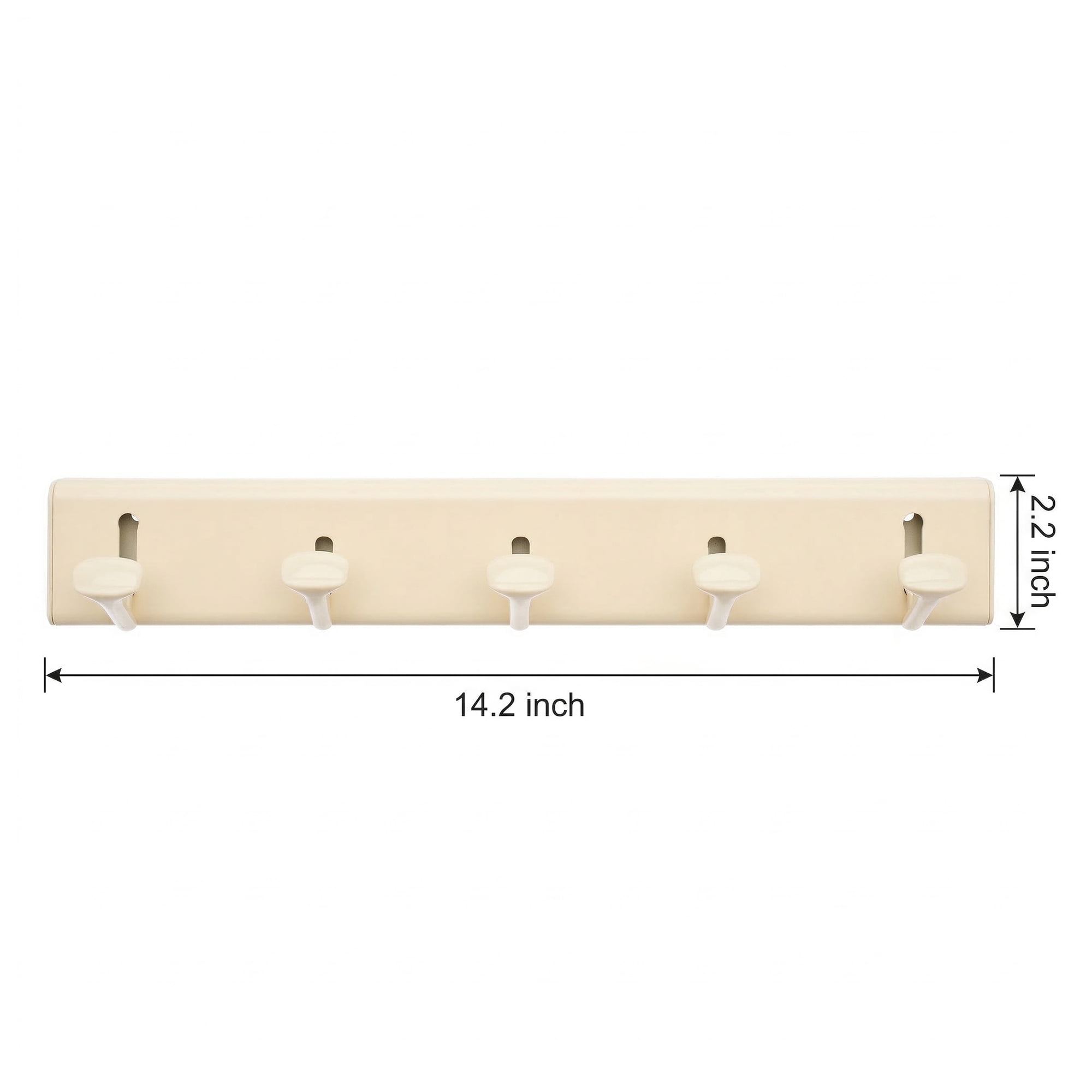 Unique Bargains Coat Rack Wall Mount Aluminum Alloy Hook for Entryway Milk White 14.2*2.2in