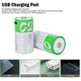 thumbnail image 3 of USB C Lithium ion Rechargeable Battery, High Capacity 1.5V 5000mWh Rechargeable C Battery, 2.5 H Fast Charge, 1200 Cycle with Type C Port Cable, Constant Output,2-Pack, 3 of 8