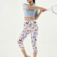 thumbnail image 6 of Uaswgudfs Women Full Length Leggings, Geometric High Waist Stretchy Workout Tights, Comfy Yoga Pants Plus Size White-B L, 6 of 8
