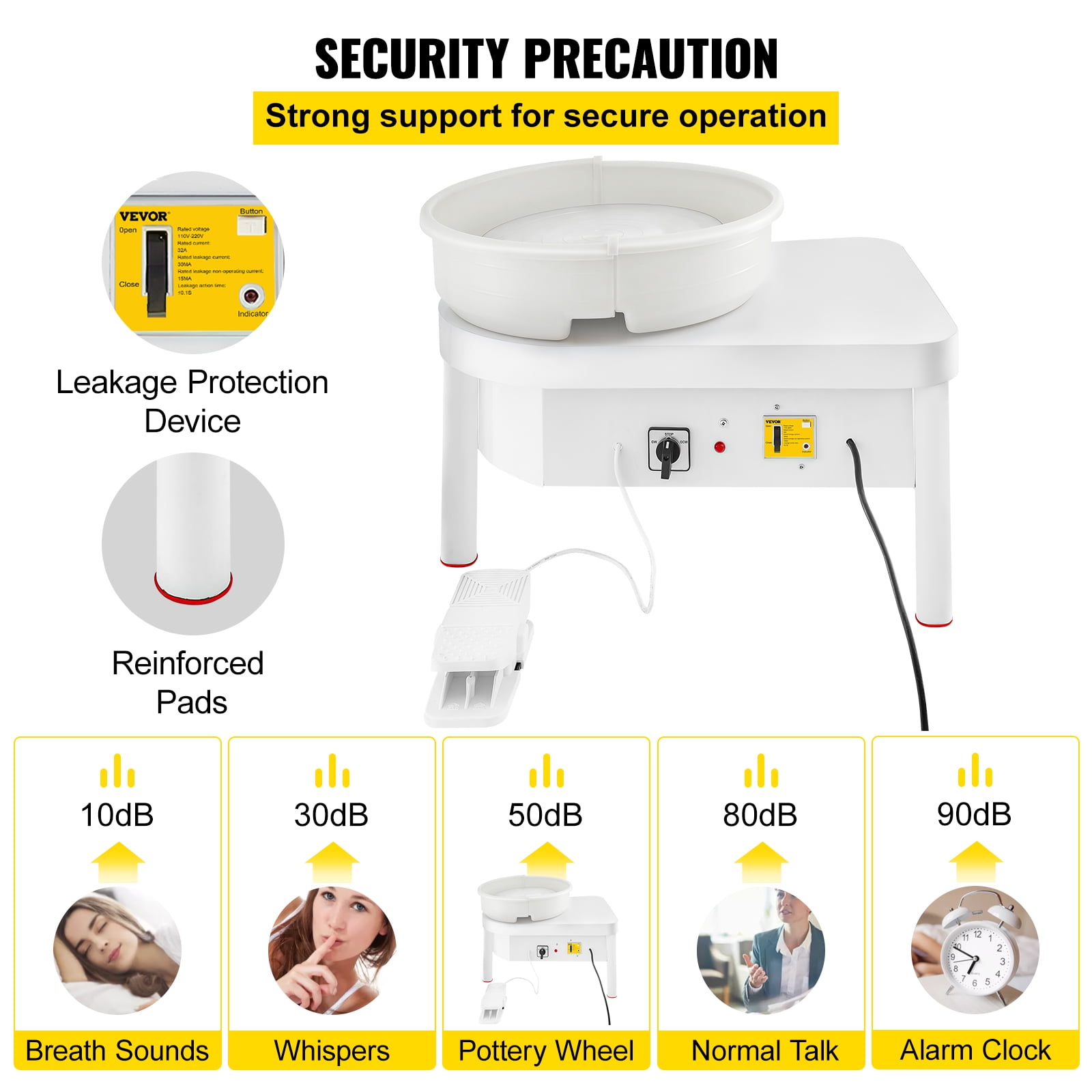 VEVOR Pottery Wheel 36cm Pottery Forming Machine with Foot Pedal