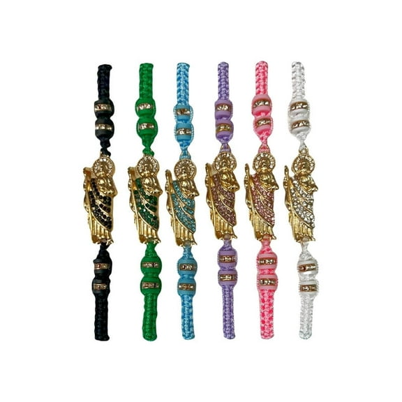 San Judas Bracelet – Adjustable Religious Jewelry Gift for Men and Women – Saint Jude Wristband for Protection and Faith - 6Pcs