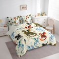thumbnail image 2 of Homewish Wild Dragon 7 Pieces Full Size Bedding Sets,Vintage Animals Full Size Bed in a Bag,Beige,Light Gray Reversible, 2 of 8