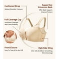 thumbnail image 4 of Exerin Women's Plus Size Front Closure Minimizer Bras Wireless Non Padded Comfort Back Support Bra(38C,Beige), 4 of 6