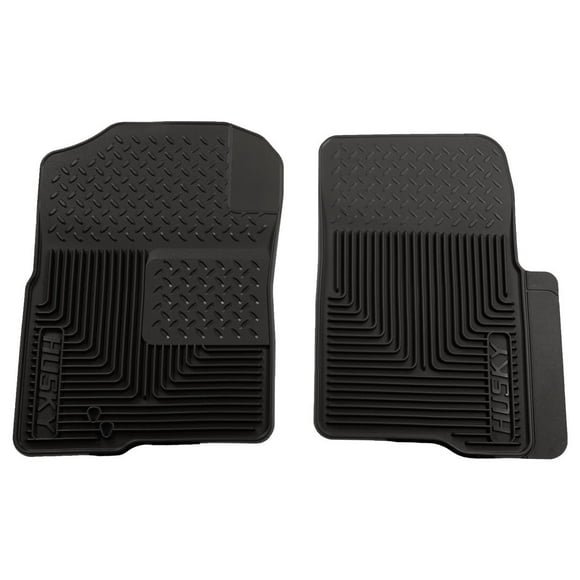 Husky Liner Floor Mat 51231 Heavy Duty Floor Mats; Direct-Fit; Diamond Tread With Thick Drivers Heel Pad; Black; Rubber; 2 Piece