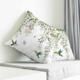 thumbnail image 3 of Green Eucalyptus Leaves Pillow Covers 18x18 Inch Decorative Throw Pillow Cover, Birds Flowers Spring Watercolor Floral Sofa Pillowcases Accent Cushion Case Home Decor Bedroom Living Room, 3 of 6