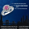 thumbnail image 2 of Gem Stone King 925 Sterling Silver Pink Moissanite and White Moissanite Engagement Ring for Women (1.19 Cttw, Center 6MM, Gemstone, Available in Size 5, 6, 7, 8, 9), 2 of 6