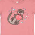 thumbnail image 4 of Inktastic Cute Smiling Valentine's Day Otter with Heart Boys or Girls Baby T-Shirt, 4 of 5