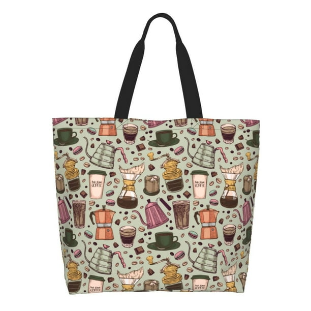 Disketp Coffee pots cup Bolsa Tote Estampada para Mujer, Bolso de Hombro y de Mano para Compras y Viajes