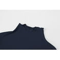 thumbnail image 3 of Lightweight Ruffle Mock Neck Tops Ribbed Lettuce Trim Soft Base Layer for Women, 3 of 6