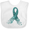 thumbnail image 3 of Inktastic Ovarian Cancer Awareness Teal Ribbon Made of Hearts Boys or Girls Baby Bib, 3 of 4
