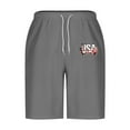 thumbnail image 4 of Vibrex Men's Shorts, Men Casual Fashion Print Shorts With Pockets Elastic Waist Beach Pants,Men's Shorts with Zipper Pockets Gray_XL, 4 of 5