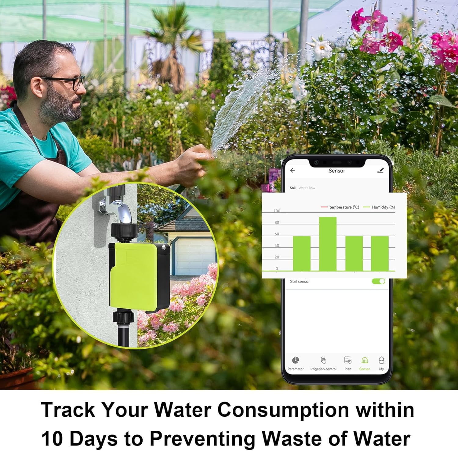 Nordic Hygge WiFi  Lawn Sprinkler Controller Irrigation System Valve Timer with WiFi Hub, App Control