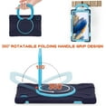 thumbnail image 4 of REQO case for Samsung Galaxy tab A8 10.5" 2022(SM-X200/X205/X207),3-Layer Structure Portable Hybrid Shock-Proof Cover with S Pen Holder Rotatable Hook&Loop Kickstand, 4 of 6