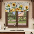 thumbnail image 6 of Yellow Sunflowers Curtain Valances for Windows, Kitchen Valance Window Treatments Panel 2 Pack, Elegant Pastoral Floral Daisy Bees Rod Pocket Short Curtains for Bathroom Bedroom 54 x 18 Inch, 6 of 8