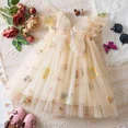 thumbnail image 3 of Ropa navideña para niños pequeños, vestidos de tul para niñas pequeñas, sin mangas, con volantes, bordado, vestido de tutú con flores, vestido de cumpleaños de princesa, 3 of 5