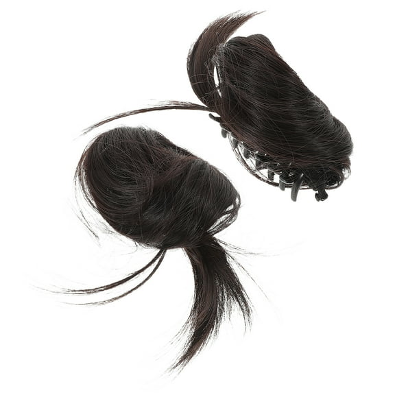 OUNONA 2pcs Messy Hair Bun Extension Claw Clip Messy Bun Hair Piece For Women Curly Hair Bun Fake Hair Bun For Fine Hair Extensions Updo
