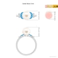 thumbnail image 5 of ANGARA Freshwater Cultured Pearl & Swiss Blue Topaz Butterfly Ring in 14K White Gold for Women | June Birthstone, Birthday, Anniversary, Jewelry Gift for Women | Pearl Ring, 5 of 9