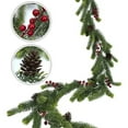 thumbnail image 6 of FastXmas 71" Christmas Rattan Decoration Red Berries and Green Pine-Needles Christmas Rattan Ornament Classical Norfolk Pine Christmas Garland Decor for Xmas Stair Fireplace Wall Home Indoor Outdoor, 6 of 6