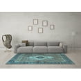 thumbnail image 3 of Ahgly Company Indoor Rectangle Medallion Light Blue Traditional Area Rugs, 3' x 5', 3 of 4