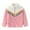 Pink, variant on Esaierr Toddler Kids Rainbow Splicing Fleece Jacket Stand-Up Collar Casual Coat 1-7Y Thickening Outerwear Winter Warm Fleece Jacket Tops
