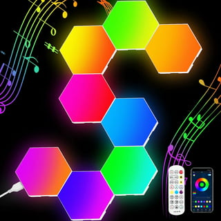 Triangle Lights LED Light Panels, Smart LED Wall Lights RGB Gaming Lights  with Remote, Gaming Room Decor Work with Alexa Google Assistant,APP & Voice  Control Music Sync for Bedroom/Streaming,9 Pack 