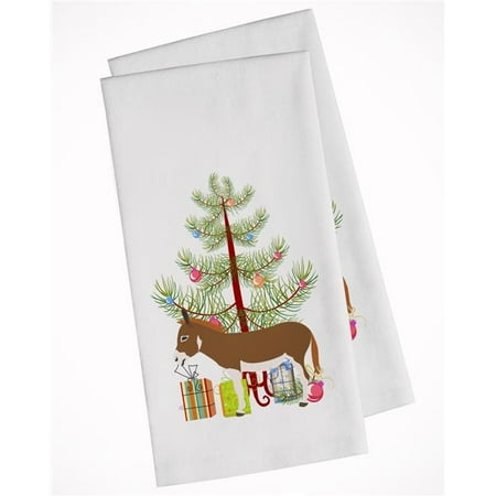 

Miniature Mediterranian Donkey Christmas White Kitchen Towel - Set of 2