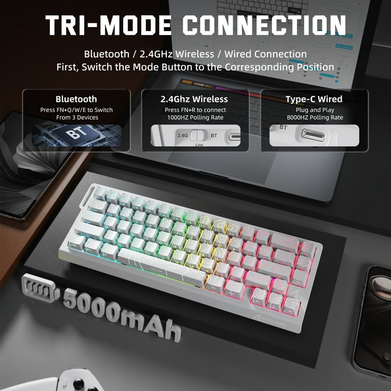ATTACK SHARK X68HE PRO Rapid Trigger Wireless Gaming Keyboard and