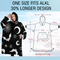 thumbnail image 4 of Oversized Wearable Blanket Hoodie,Black Halloween Bat Spider Pattern Sherpa Blanket Hoodie with Super Pockets,Super Warm Fuzzy Pullover for Women & Men, 4 of 6