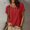 Red, variant on ClodeEU Women's Crew Neck Button Short Sleeve T-shirt,Solid Color Casual Loose Top Army Green,Women's Plus L